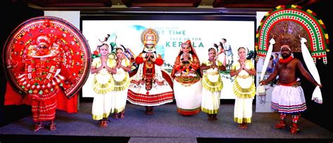 Artists perform Kerala traditional dance Kathakali