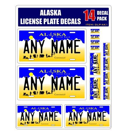 Personalized Alaska License Plate Decals Stickers Version 1 - Etsy