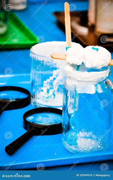 Salt Crystallization - Children S Experiment Stock Photo - Image of ...