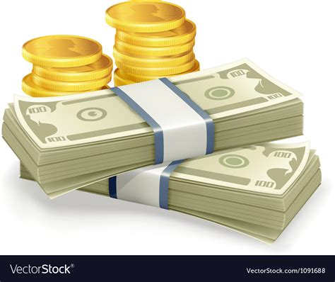 Paper currency and coins Royalty Free Vector Image