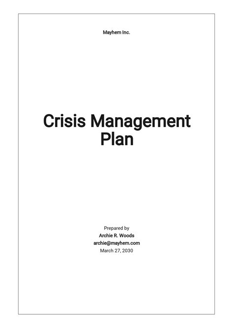 Free Crisis Management Plan PDF Templates, 13+ Download | Template.net