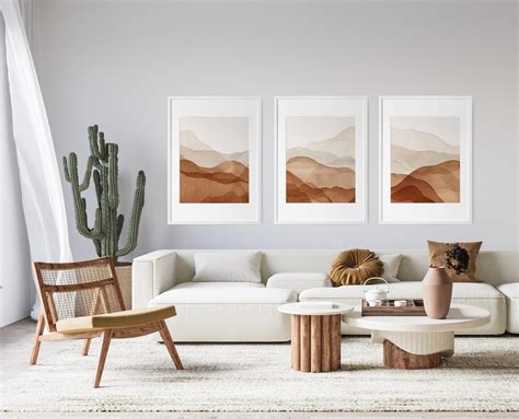 Terracotta Printable Wall Art Watercolor Abstract Landscape - Etsy