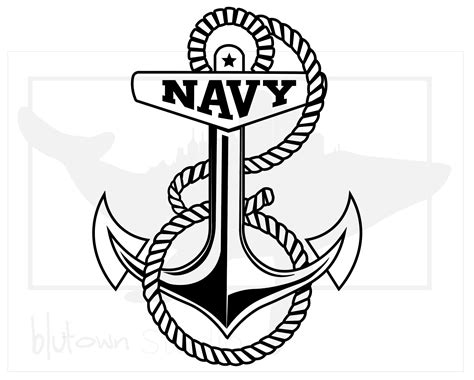 Navy Anchor Logo Black