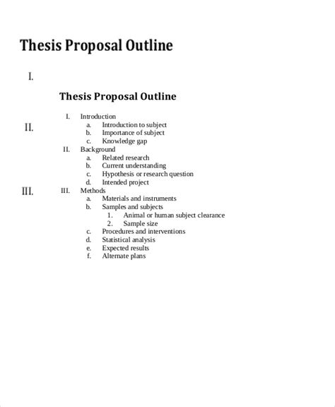 15+ Thesis Outline Templates - Sample ,Example, Format Download | Free ...