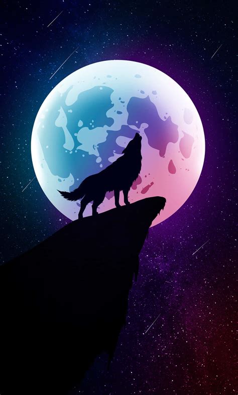 Download A Wolf Howls at the Full Moon Wallpaper | Wallpapers.com