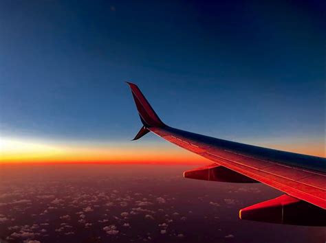 Beautiful Sunset From Airplane Window Travel Aesthetic | Travel ...