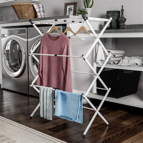 Lavish Home 3-Tier Expandable Steel and Metal Clothes Drying Rack ...