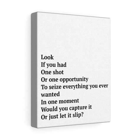 Eminem Lyrics Wall Art, Lose Yourself Eminem Canvas Gallery Wraps - Etsy