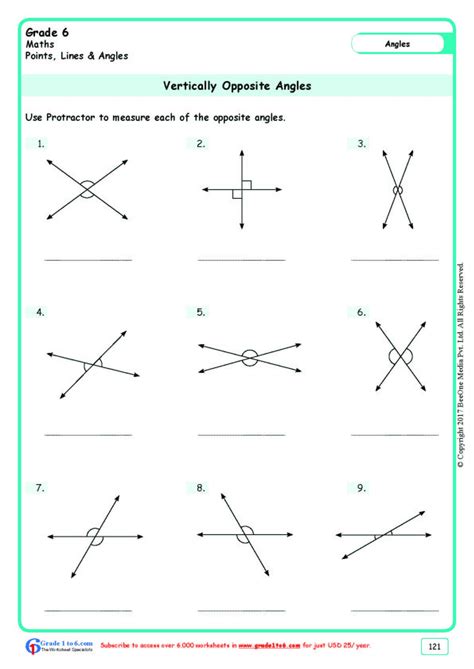 Math Worksheets Grade 4 Angles