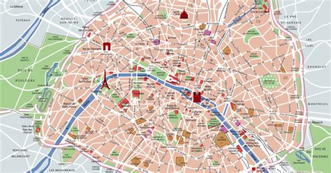 Map of Paris tourist attractions, sightseeing & tourist tour