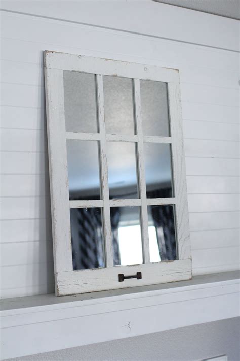 White Farmhouse Mirror Tall Barnwood 9 Pane Mirror - Etsy