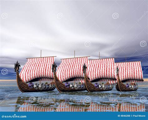 Viking Fleet Of Ships Royalty Free Stock Photos - Image: 4846288