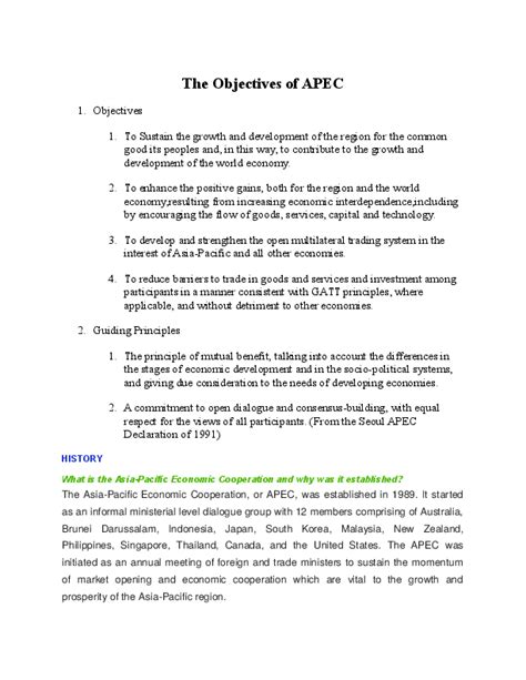 (DOC) The Objectives of APEC | Mark John Dayto - Academia.edu