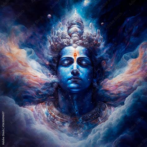 Hyper-realistic Lord Vishnu - Generative AI Stock Illustration | Adobe ...