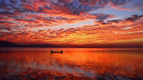 Sunset Horizon Reflections 4K Wallpapers | HD Wallpapers | ID #29006