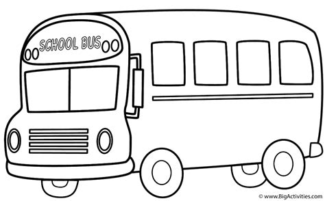 School Bus - Coloring Page (Transportation)