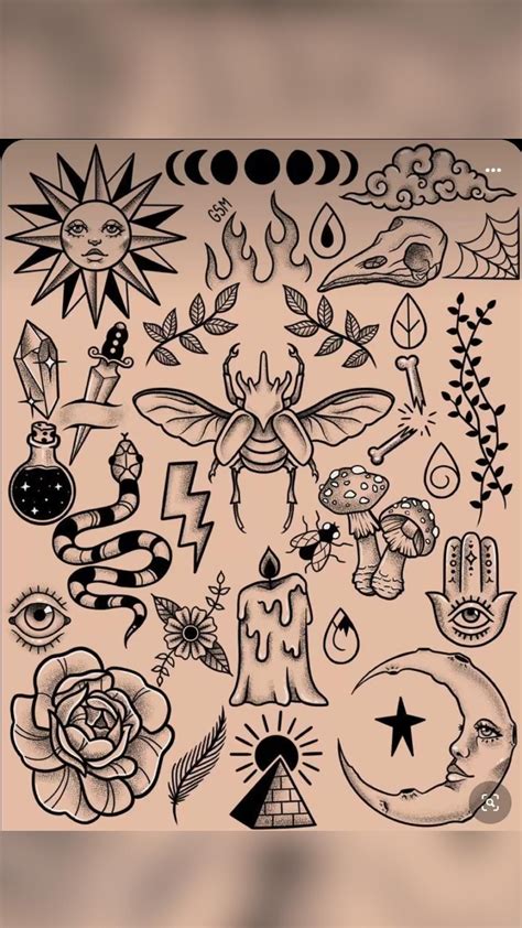 Small tattoo flash sheet – Artofit