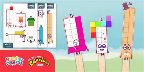 FREE Numberblocks: 11-20 Stick Puppets (teacher made)