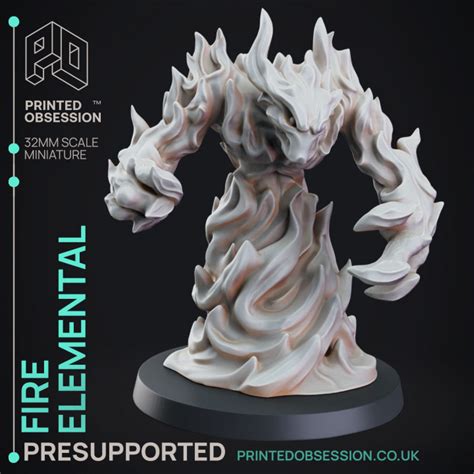 Toys & Games Role Playing Miniatures 5e Fire Elemental for Dungeons and ...