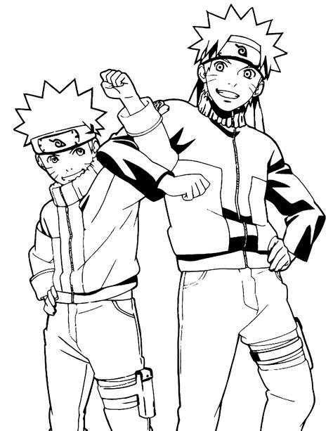 Naruto and Sasuke - Naruto Coloring Pages for Kids