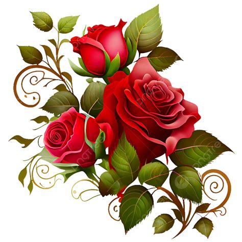 Red Roses With Swirls Lovely Flowers, Red Roses, Roses, Flowers PNG ...