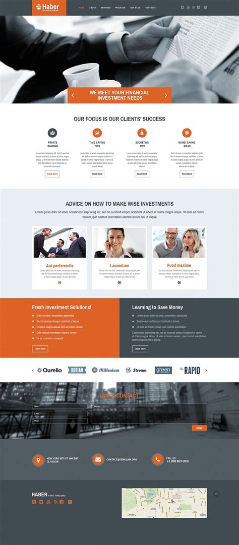 Haber Business Responsive Website Template | Business web design ...