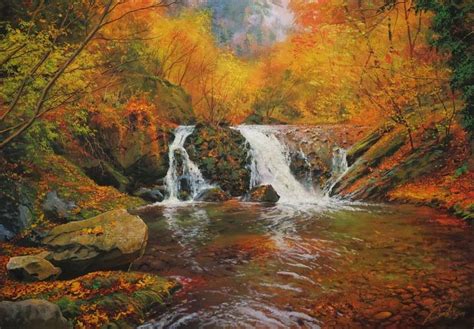 Картины (живопись) : Waterfall. Автор Viktor Nikolaevich Yushkevich ...