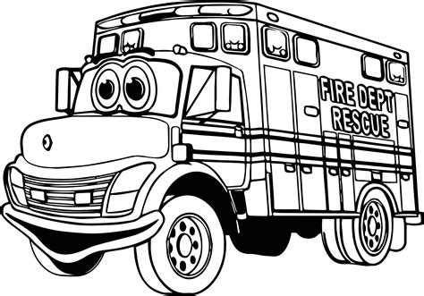 Fire Truck Fire Dept Rescue Coloring Page | Wecoloringpage.com