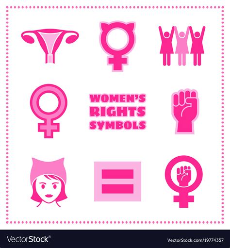 Set feminist symbols Royalty Free Vector Image