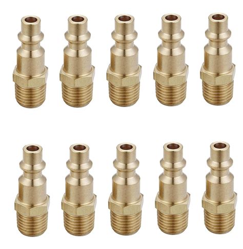 Buy Brass 1/4-Inch NPT Male Industrial Air Hose Quick Connect Adapter ...