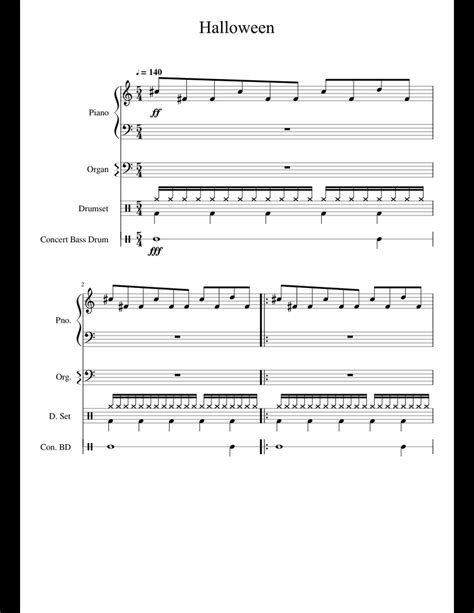 The Shape (Micheal Myers) Theme sheet music for Piano, Organ ...