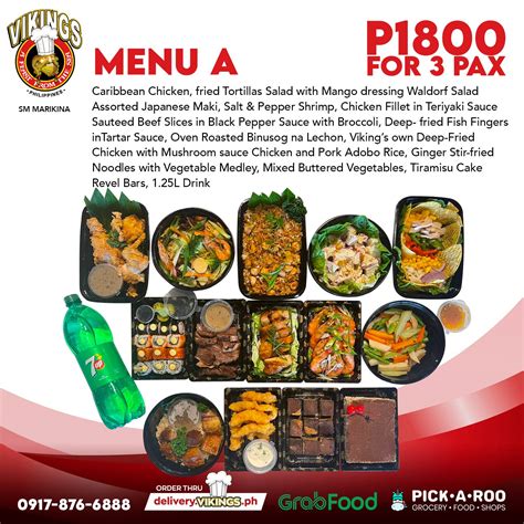 Vikings SM Marikina Feast for 3 - MENU A – Vikings Group