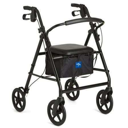 Medline Lightweight Aluminum Rollator, Folding Rolling Walker, 8 ...