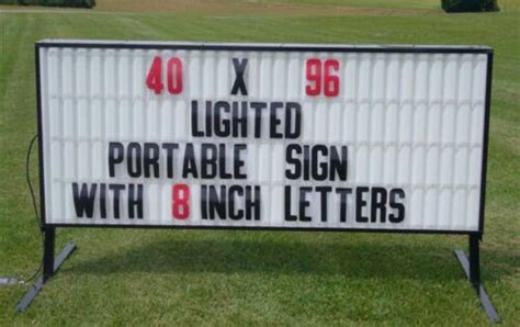 NEW OUTDOOR PORTABLE LIGHTED BUSINESS SIGN W/ 8" LETTERS 40" X 96 ...