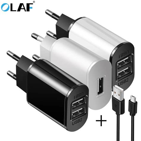 2 USB Charger 5V 2A EU Plug adapter Wall Mobile Phone Charger Portable ...