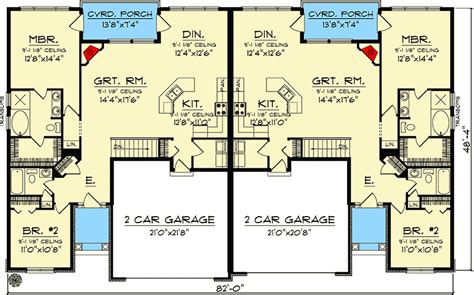 Duplex Home Plan with European Flair - 89295AH | Architectural Designs ...