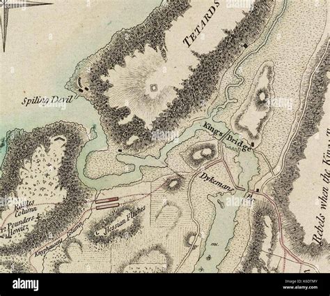 Detail of Battle Of Fort Washington Map By Sauthier Stock Photo - Alamy