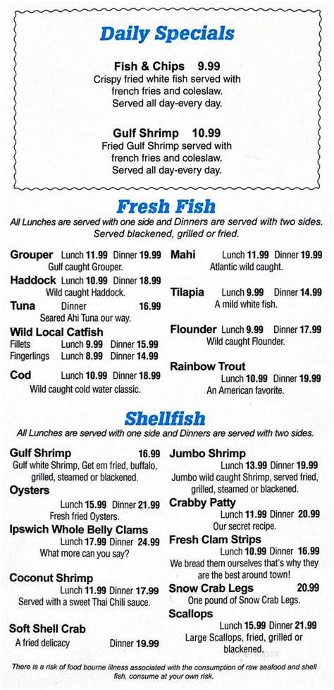 Menu of Deland Fish House in Deland, FL 32724