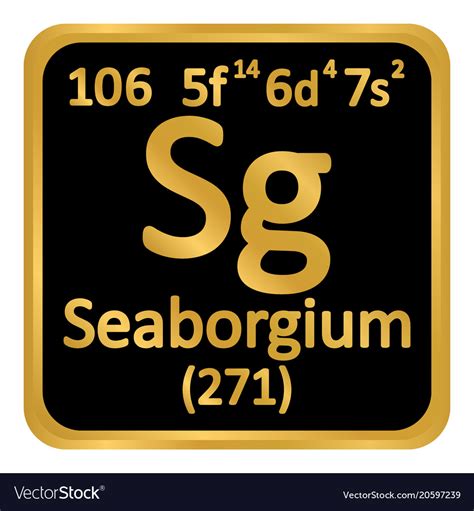 Periodic table element seaborgium icon Royalty Free Vector