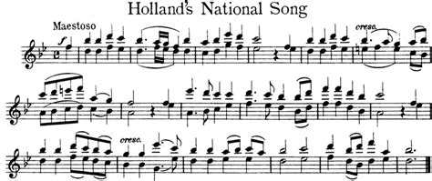 Hollands National Song | Free Violin Sheet Music