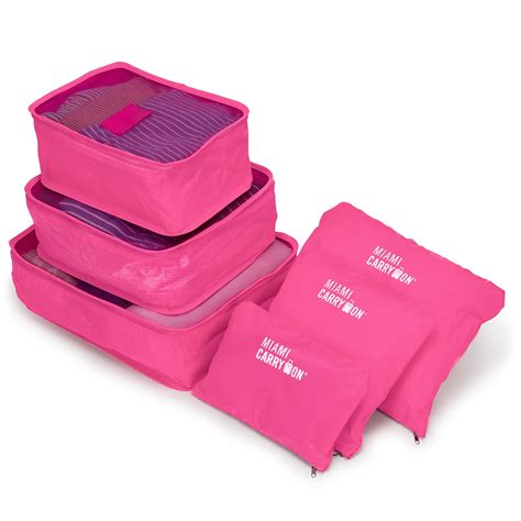 Set of 6 Packing Cubes, Travel Luggage Organizer - 3 Travel Cubes + 3 ...