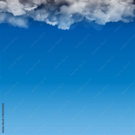 Blue sky with clouds. Storm clouds on a blue sky. Thunderclouds vector ...