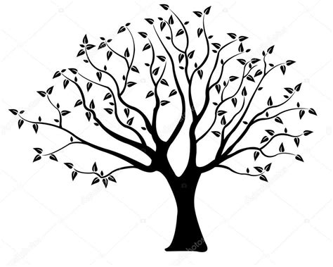 Baum silhouette — Stockvektor #16302827 | Tree illustration, Tree ...