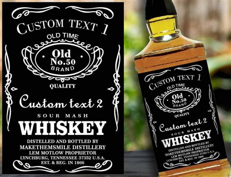 Custom Label Personalised Custom Whiskey Label Liquor Bottle Label ...