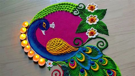 Top 999+ peacock rangoli images – Amazing Collection peacock rangoli ...