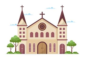 Premium Vector | Lutheran church with cathedral temple building and ...