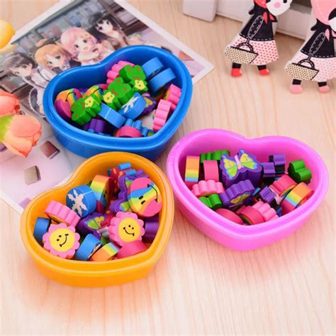 1Set Mini Cute Eraser Kawaii Rainbow Rubber Eraser Lovely Frog ...