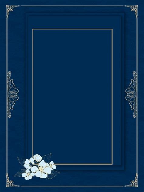 Atmospheric Blue Border Invitation Background Design Wallpaper Image ...