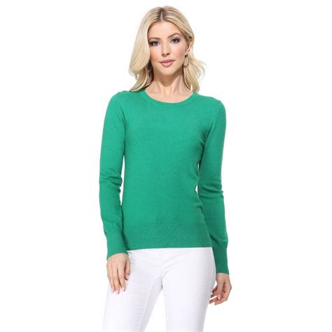 YEMAK Women's Knit Sweater Pullover – Long Sleeve Crewneck Basic ...