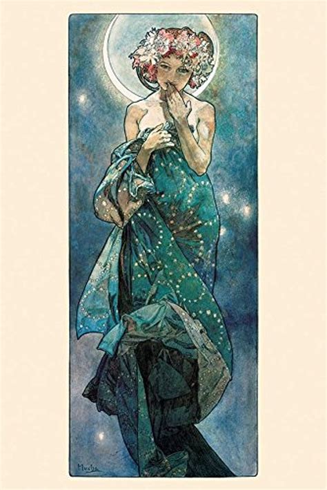 The Moon by Alphonse Mucha 24x36 Art Print Poster - Walmart.com